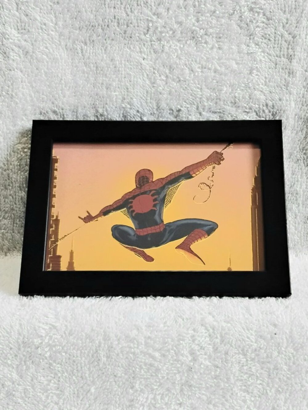 3/$25 4" x 6" Framed Spider-Man Web-Slinging at Sunset Custom Pic!!